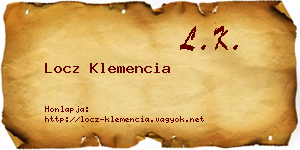 Locz Klemencia névjegykártya